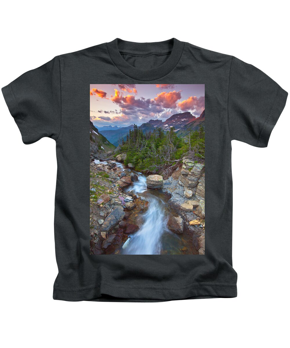 Sunset Kids T-Shirt featuring the photograph Glaciers Wild by Darren White