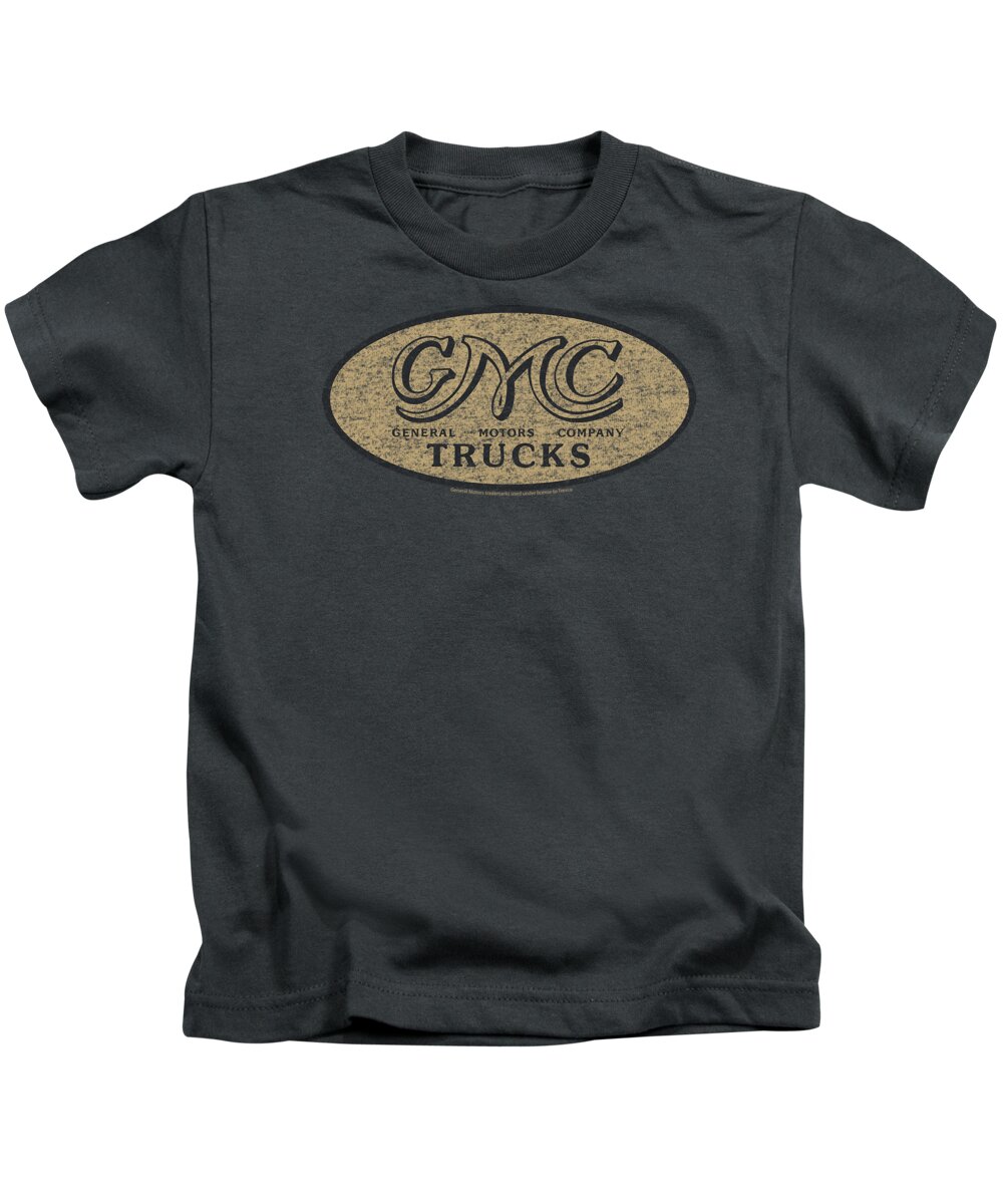  Kids T-Shirt featuring the digital art Gmc - Vintage Oval Logo by Brand A