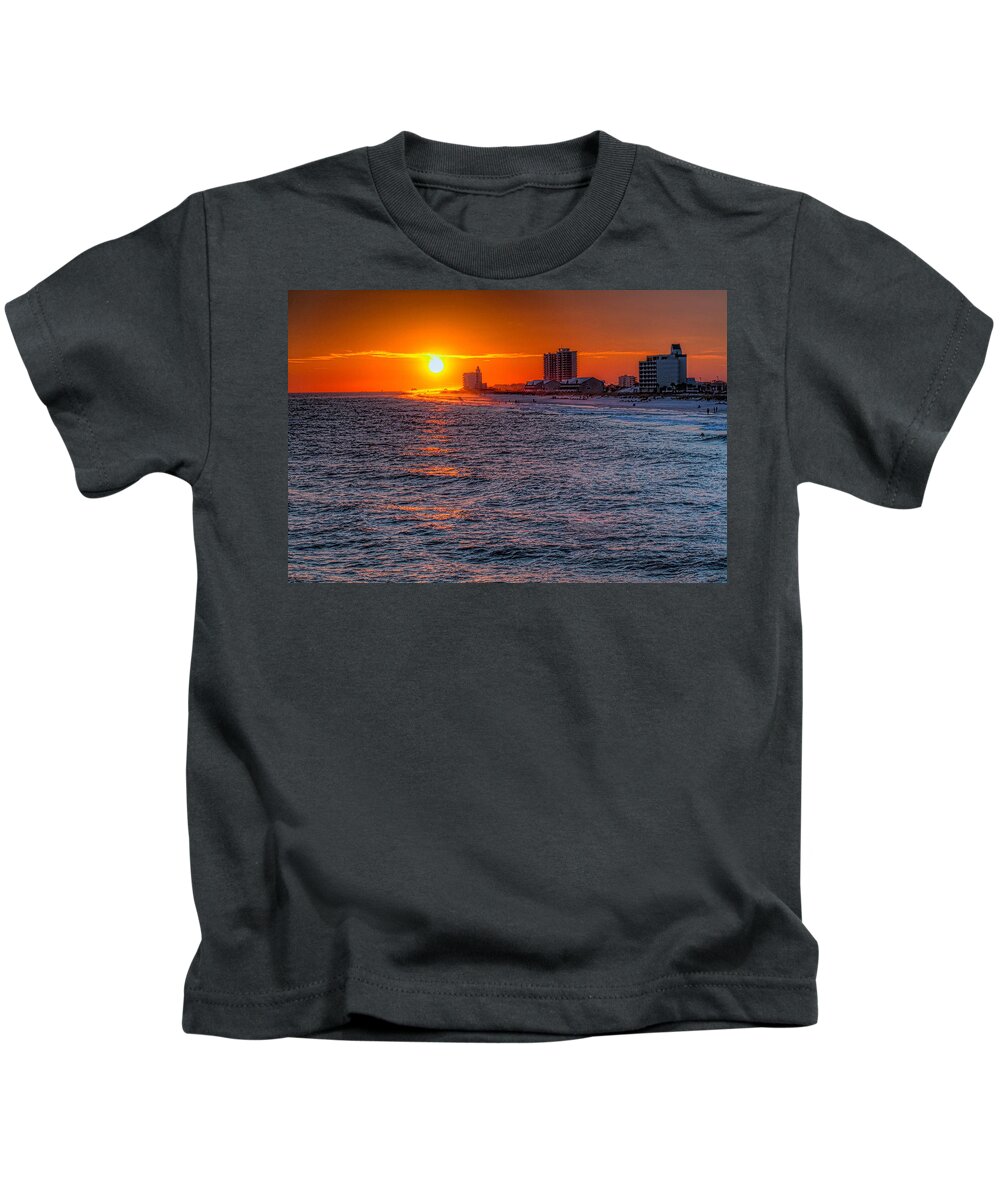 Tim Stanley Photography Kids T-Shirt featuring the photograph Gold Over the Beach by Tim Stanley