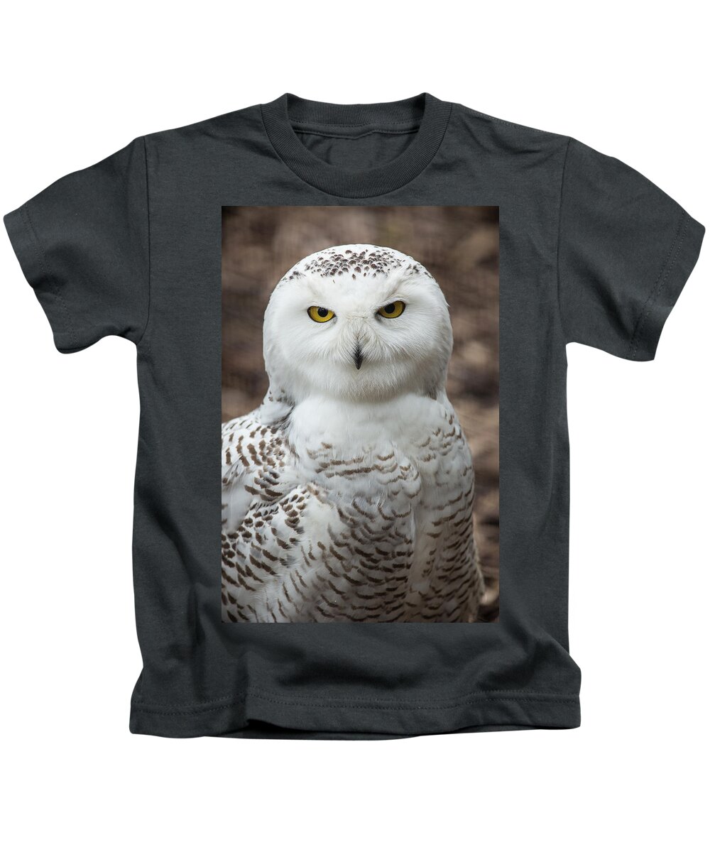 Snowy Owl Kids T-Shirt featuring the photograph Golden Eye by Dale Kincaid
