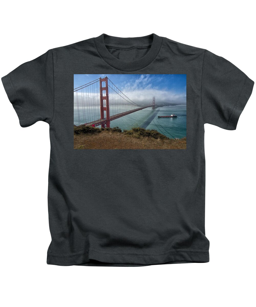 Golden Gate Bridge Kids T-Shirt featuring the photograph Golden Gate Bridge by Robin Mayoff