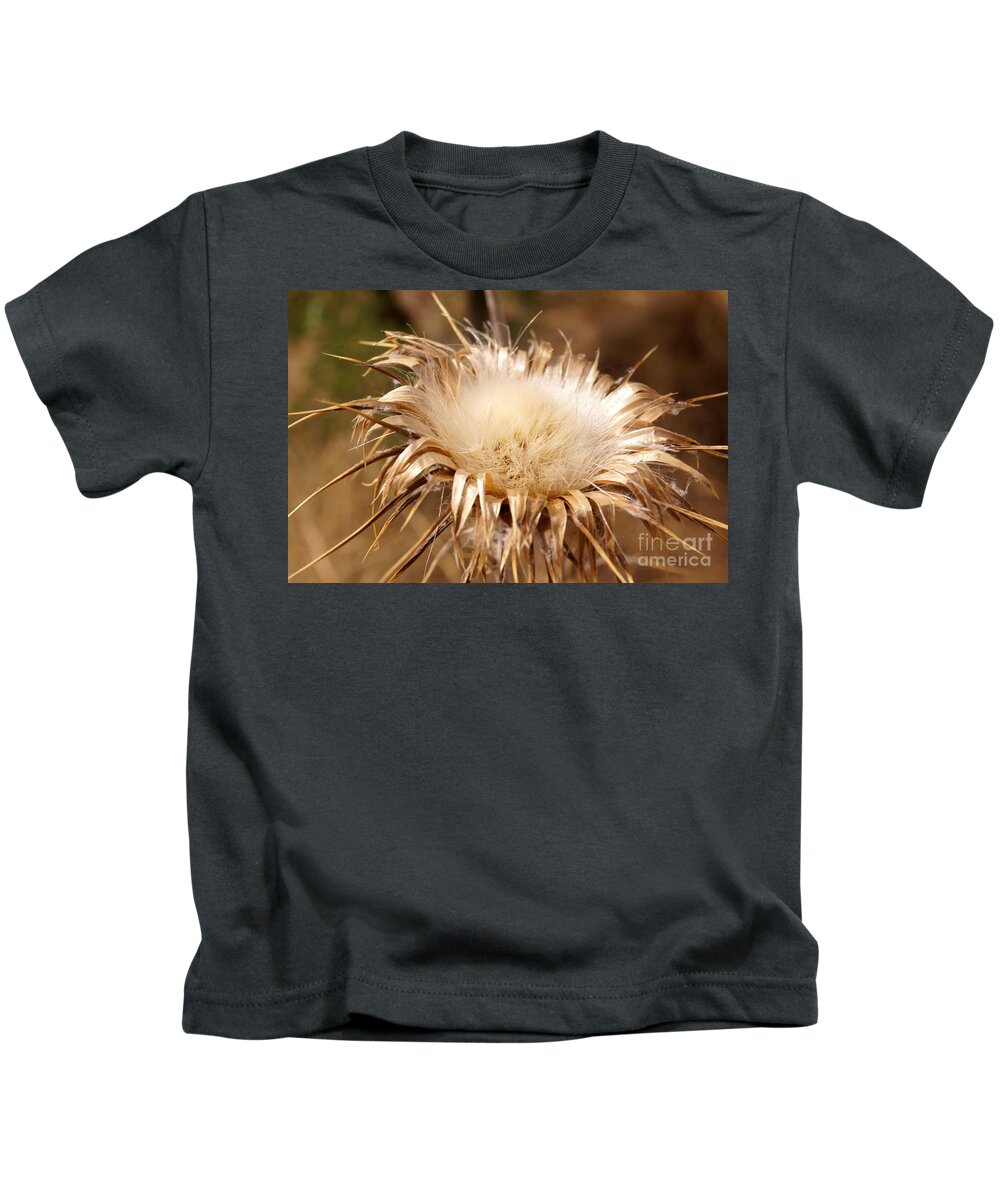 Thistle Kids T-Shirt featuring the photograph Golden Thistle by Kerri Mortenson