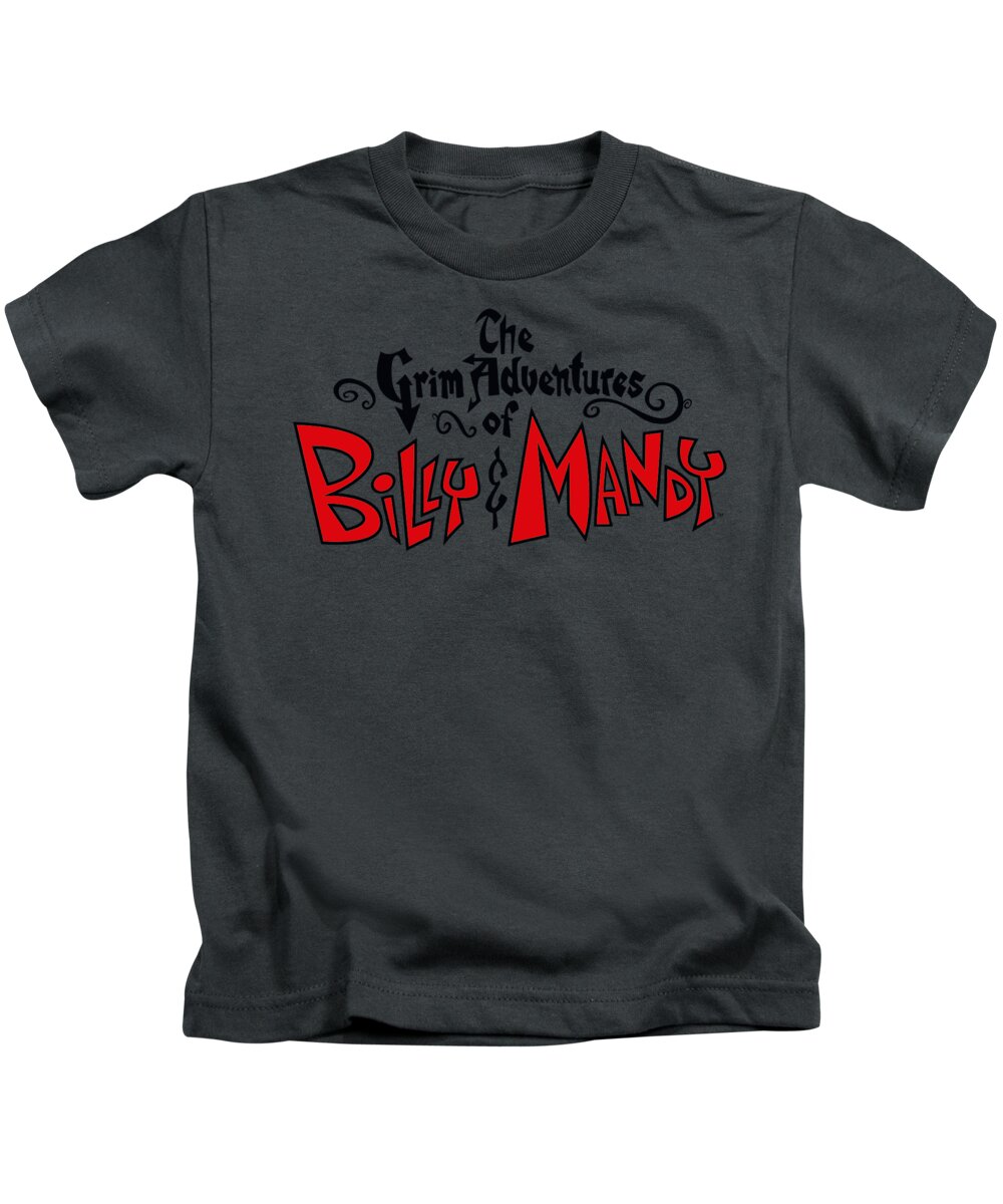  Kids T-Shirt featuring the digital art Grim Adventures Of Billy And Mandy - Grim Logo by Brand A