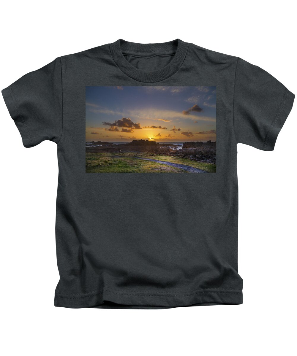 Sunset Kids T-Shirt featuring the photograph Guernsey Sunset by Chris Smith