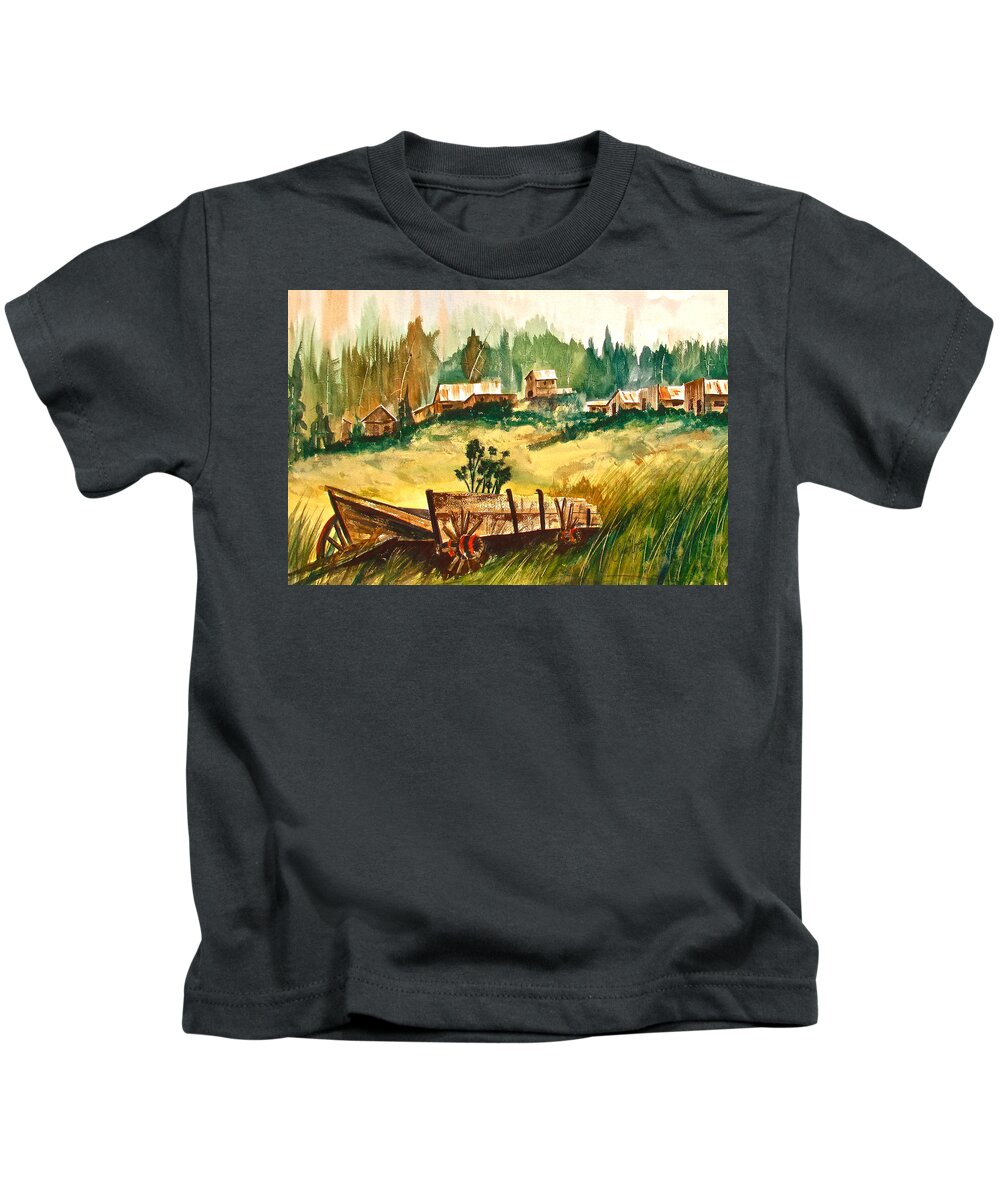 Ashcroft Kids T-Shirt featuring the painting Guess We'll Settle Here III by Frank SantAgata