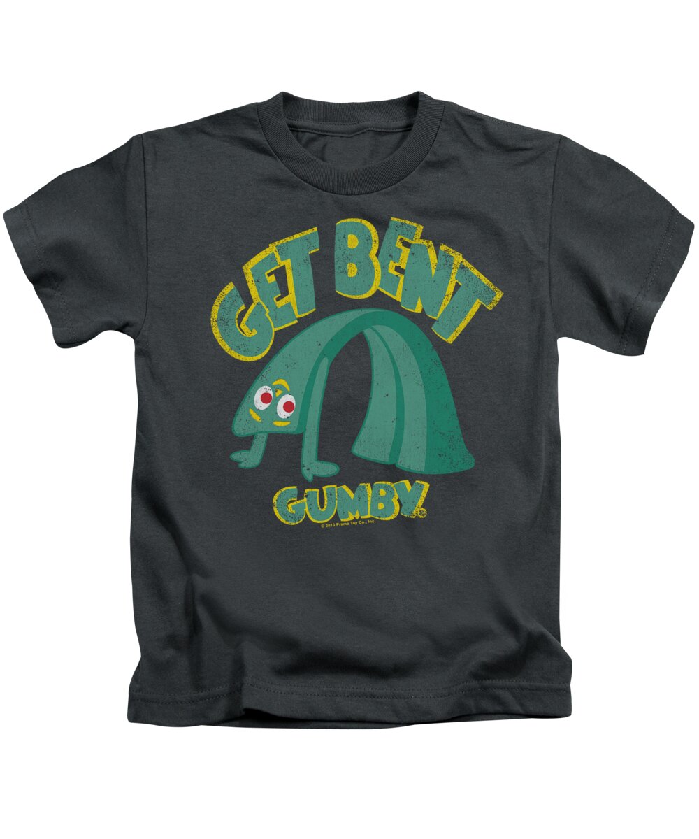 Gumby Kids T-Shirt featuring the digital art Gumby - Get Bent by Brand A