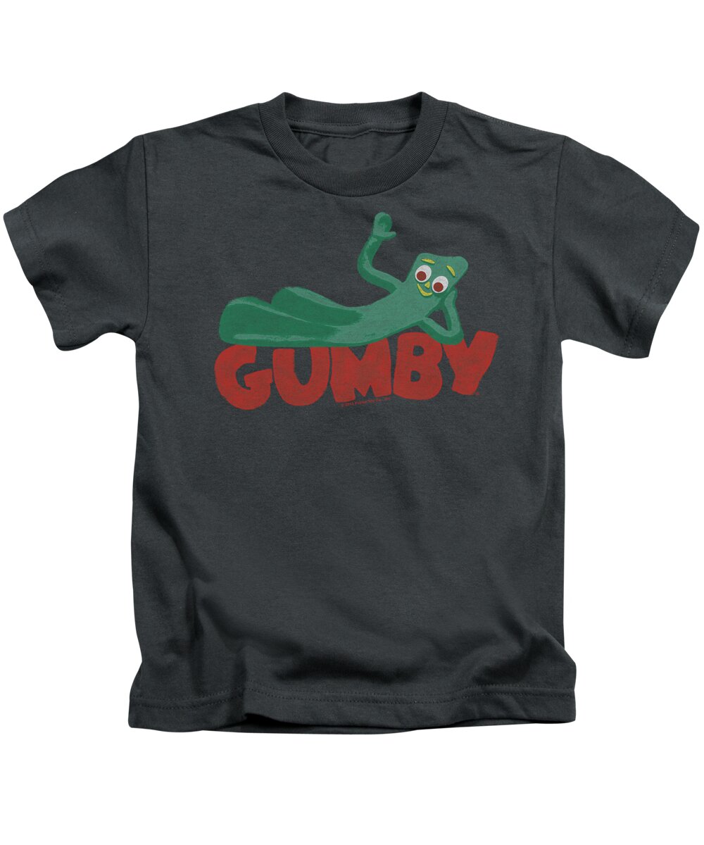 Gumby Kids T-Shirt featuring the digital art Gumby - On Logo by Brand A