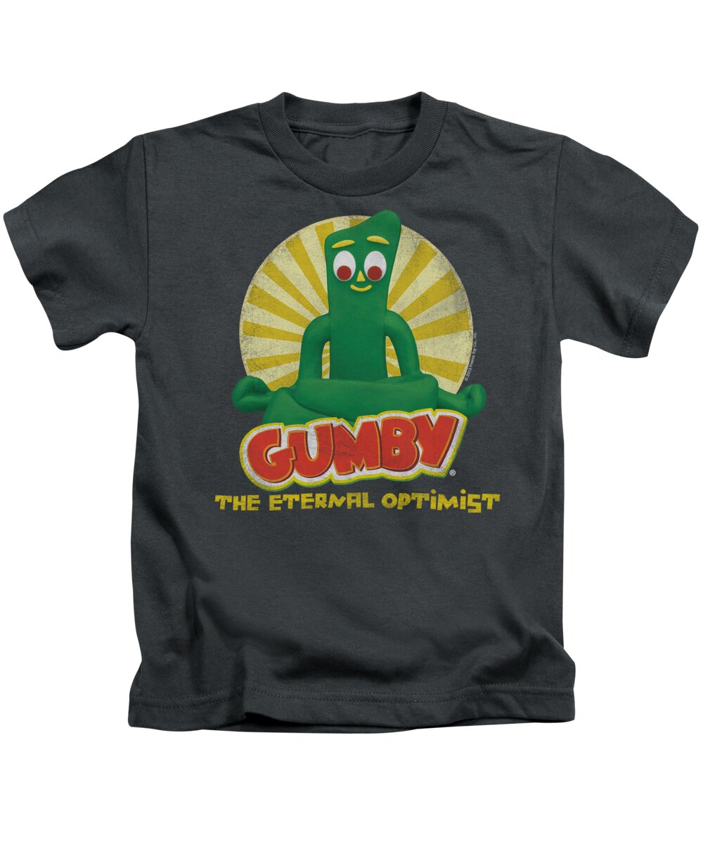Gumby Kids T-Shirt featuring the digital art Gumby - Optimist by Brand A