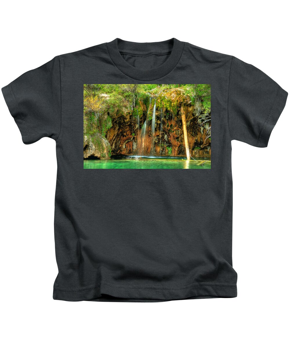 Home Kids T-Shirt featuring the photograph Hanging Lake by Richard Gehlbach