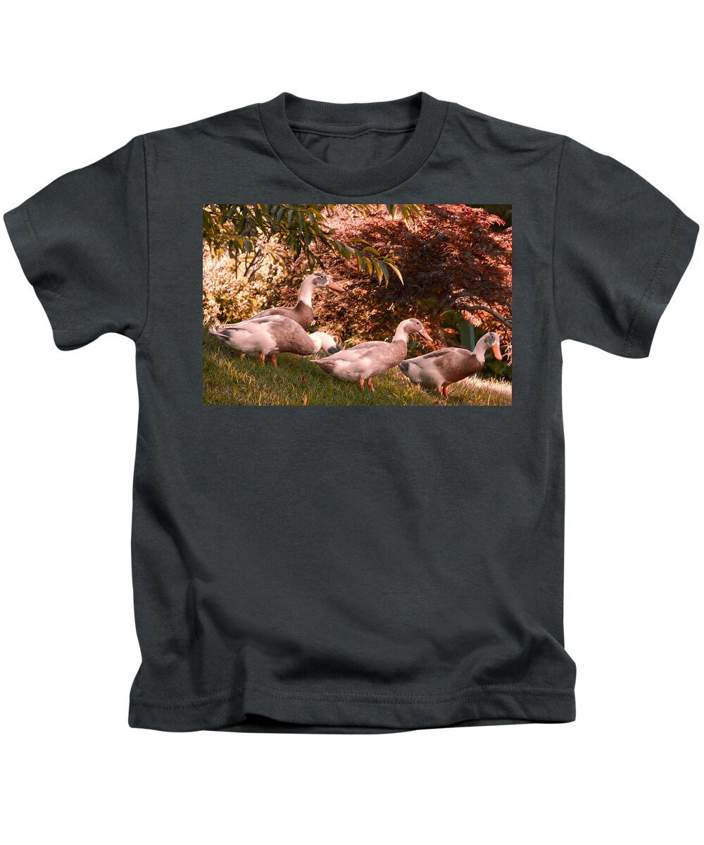 Duck Kids T-Shirt featuring the photograph Happy Ducks by Natalie Rotman Cote