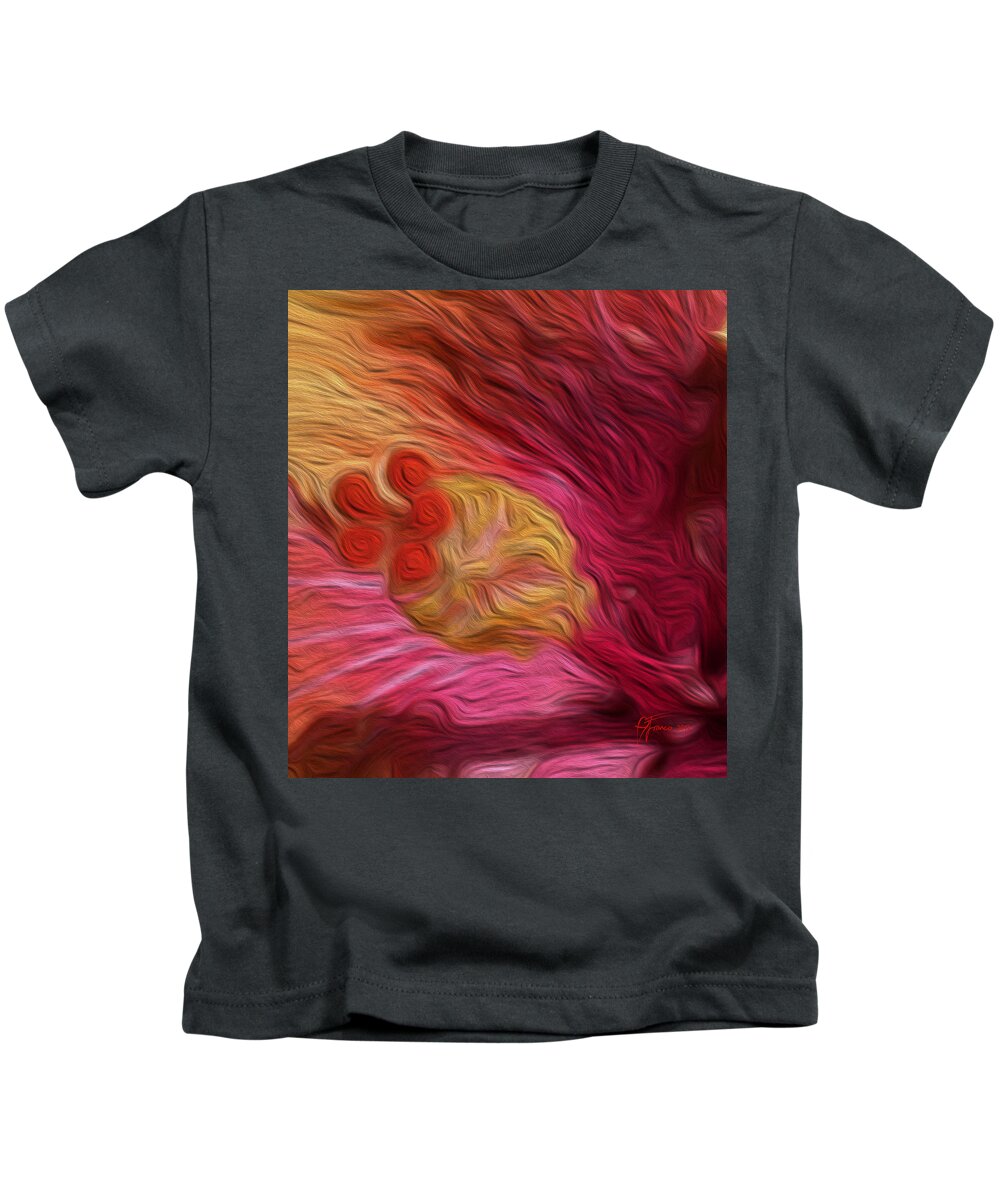 Hibiscus Right Panel Kids T-Shirt featuring the digital art Hibiscus Left Panel by Vincent Franco