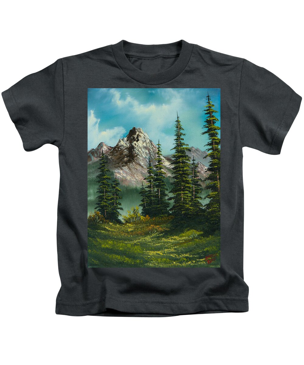 Landscape Kids T-Shirt featuring the painting High Meadow by Chris Steele