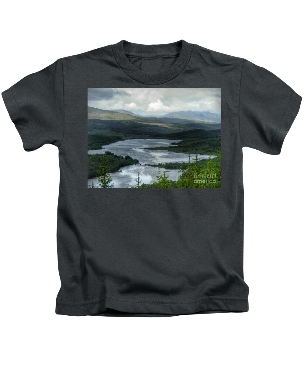Lochaber Kids T-Shirt featuring the photograph Highland Loch at Lochaber 2 by Joan-Violet Stretch