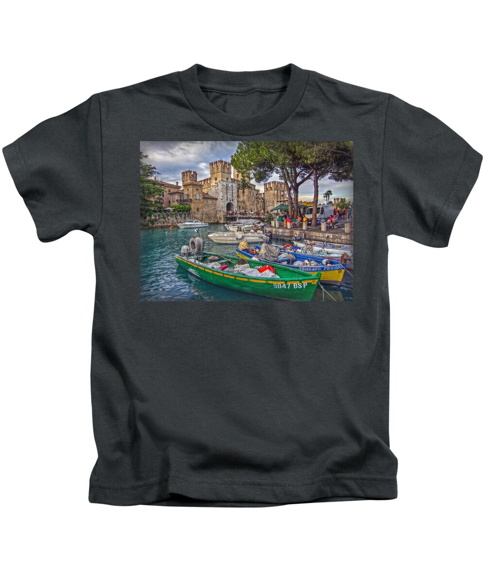 Italy Kids T-Shirt featuring the photograph History at Lake Garda by Hanny Heim
