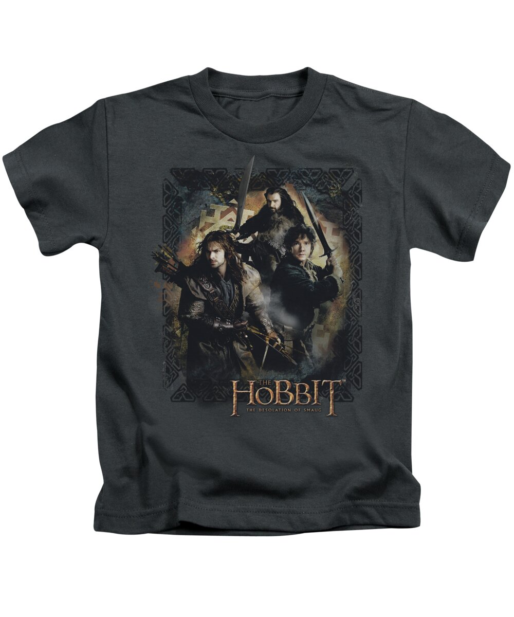 The Hobbit Kids T-Shirt featuring the digital art Hobbit - Weapons Drawn by Brand A