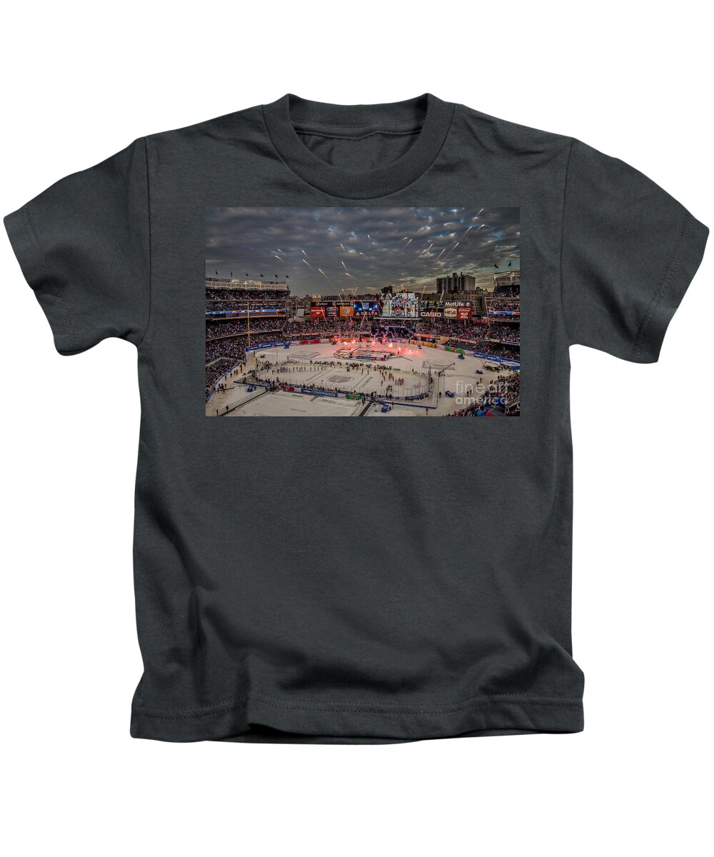 Hockey Kids T-Shirt featuring the photograph Hockey at Yankee Stadium by David Rucker