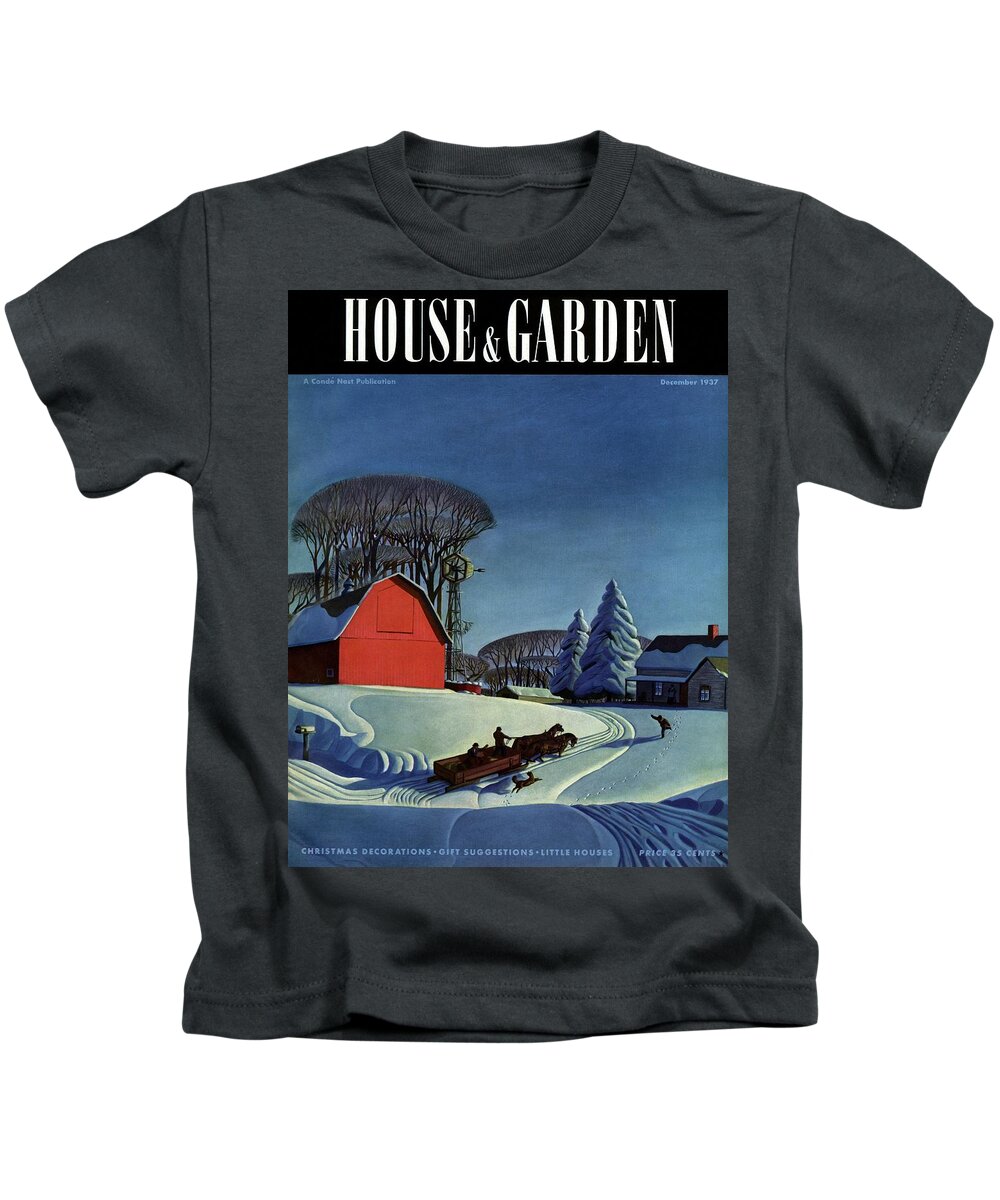 House And Garden Kids T-Shirt featuring the photograph House And Garden Christmas Decoration Cover by Dale Nichols