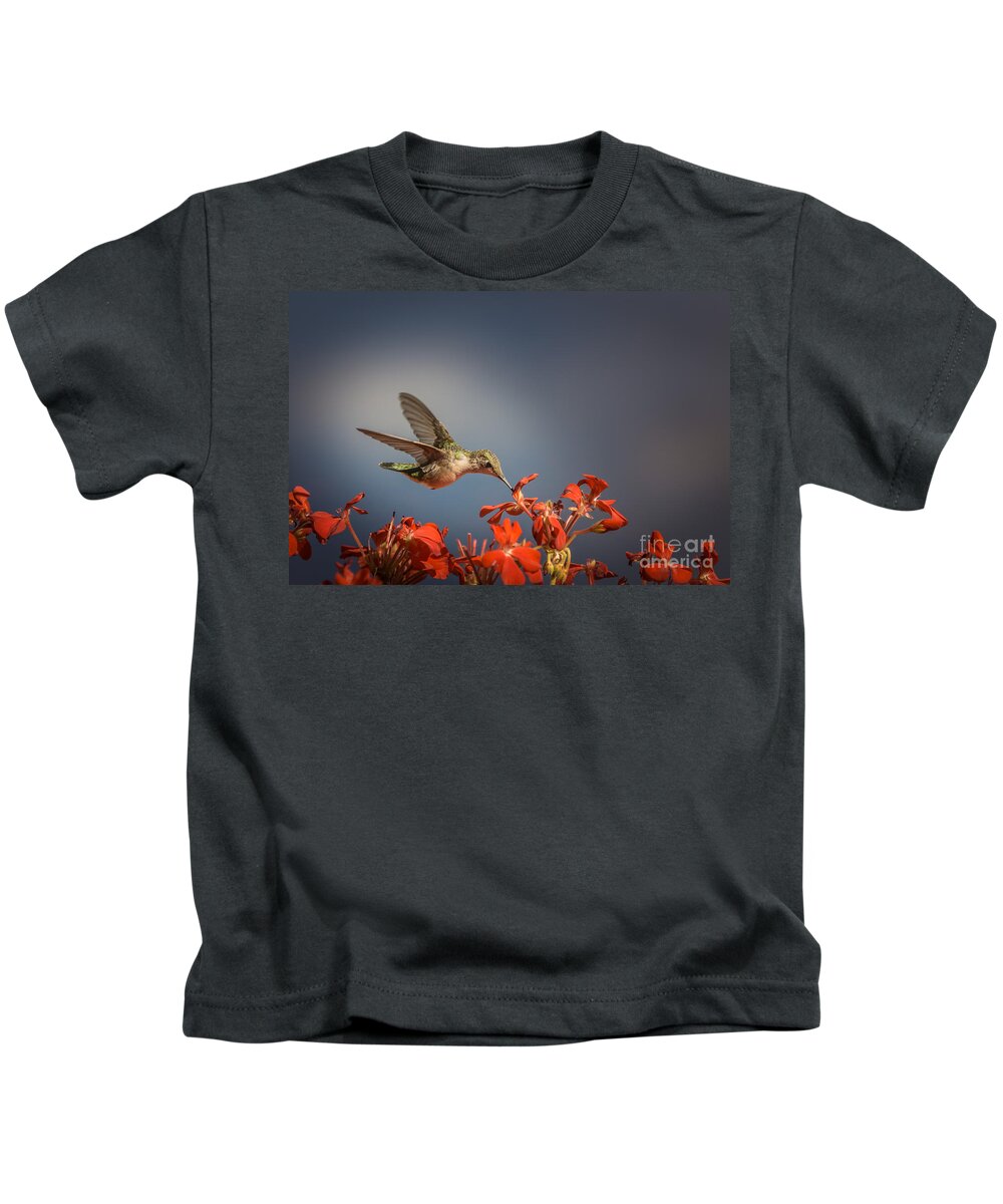 Hummingbird Kids T-Shirt featuring the photograph Hummingbird or My Summer Visitor by Jola Martysz