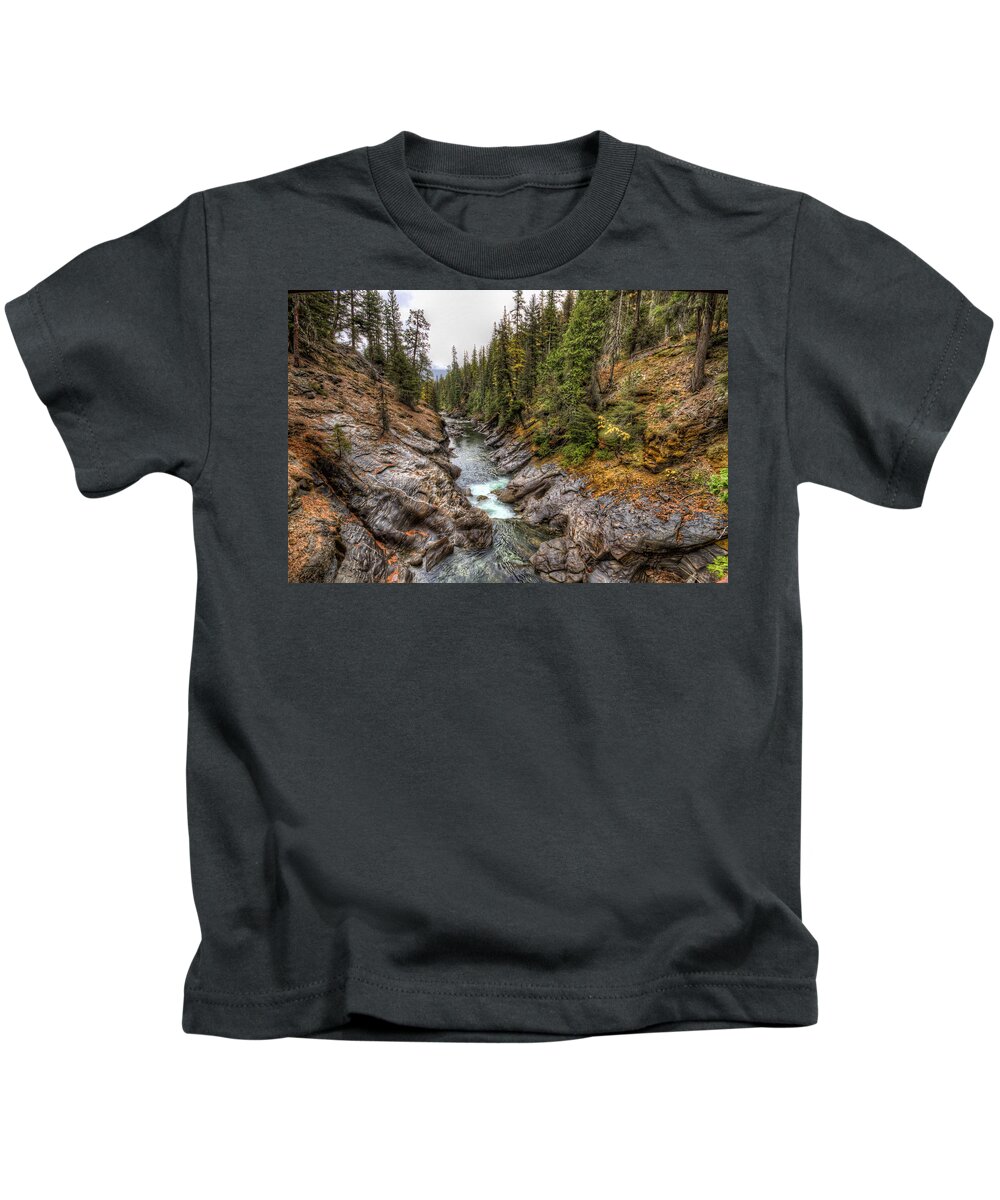 Hdr Kids T-Shirt featuring the photograph Icicle Gorge by Brad Granger