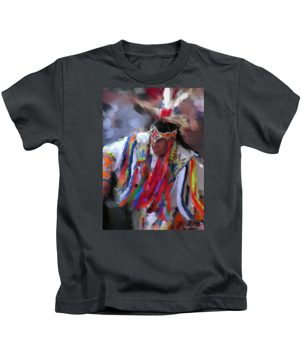 Indian Kids T-Shirt featuring the painting DA121 Indian Dance by Daniel Adams by Daniel Adams
