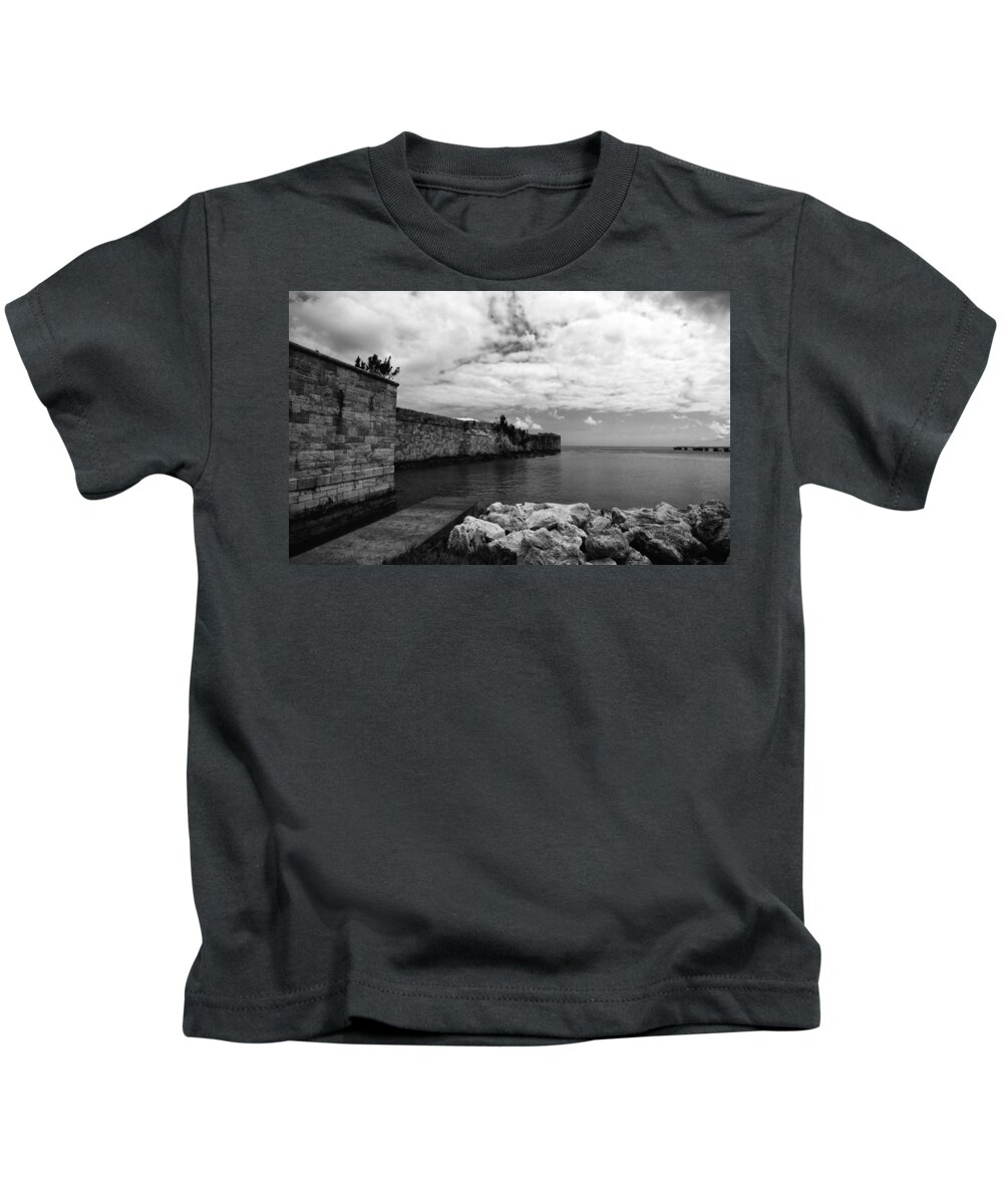 Stone.sky Kids T-Shirt featuring the photograph Island Fortress by Paul Watkins