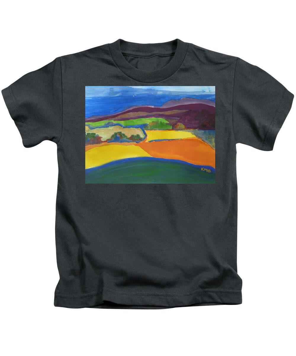 Landscape Kids T-Shirt featuring the painting Island Pastures by Kim Grantier