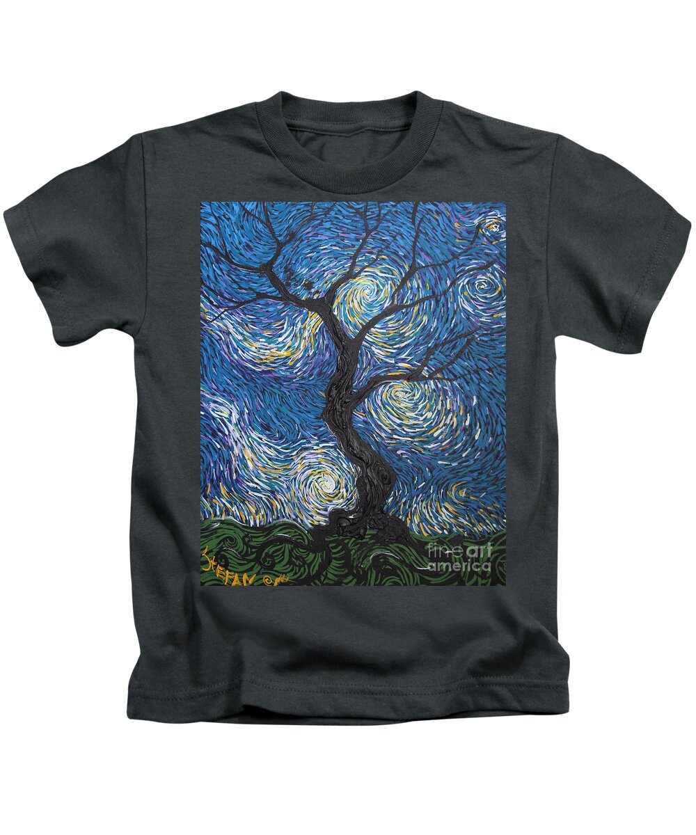 Landscape. Impressionism Kids T-Shirt featuring the painting Italian Festival Tree by Stefan Duncan