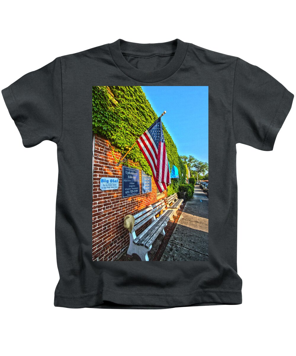 Ivy Kids T-Shirt featuring the photograph Ivy Brick Wall - Sag Harbor NY by Robert Seifert