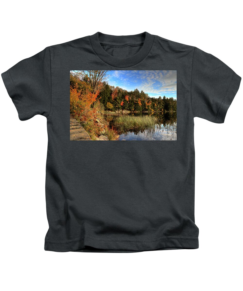 Maine Kids T-Shirt featuring the photograph Jamies Pond 2 by Andrea Platt