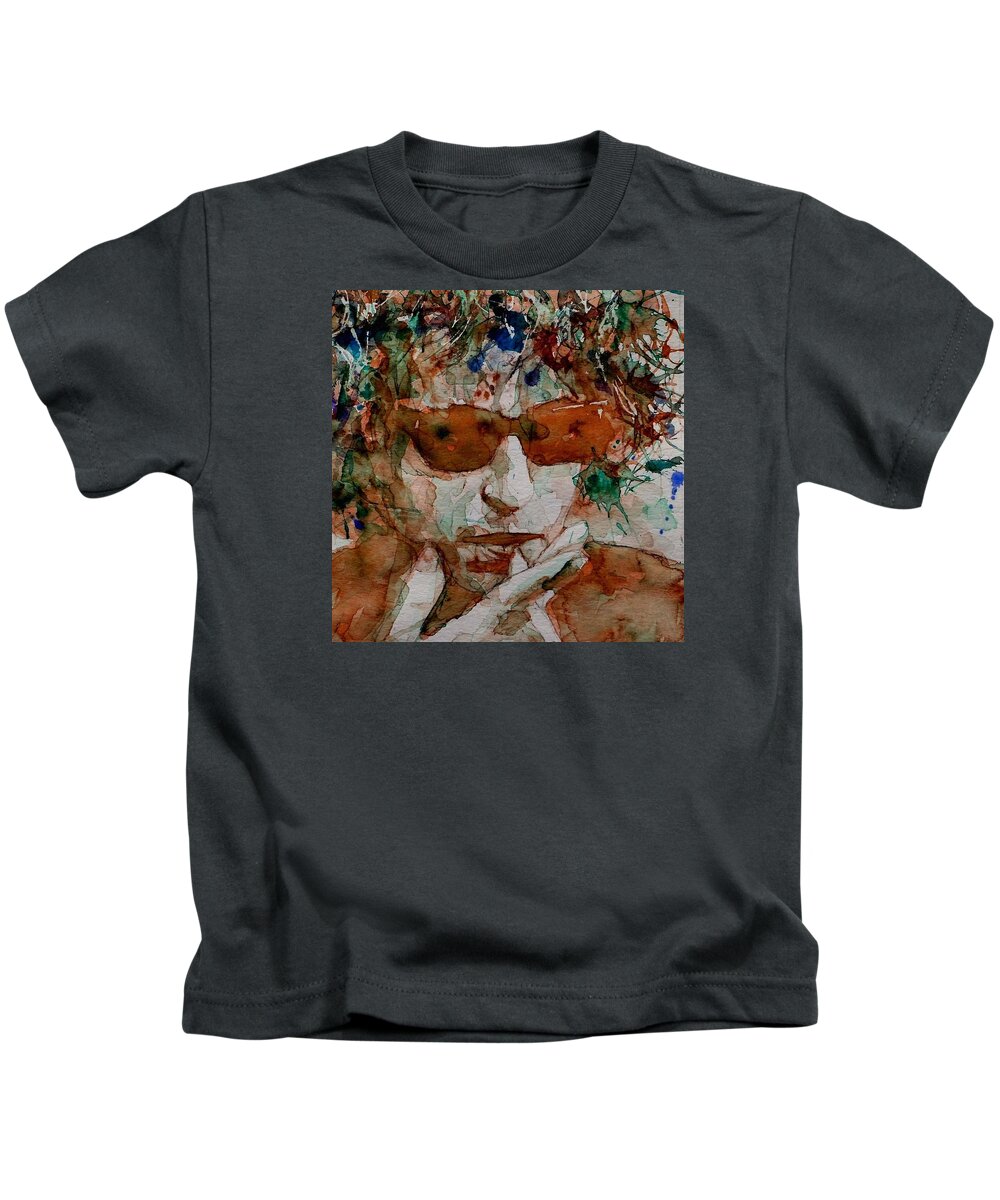 Bob Dylan Kids T-Shirt featuring the painting Just Like A Woman by Paul Lovering