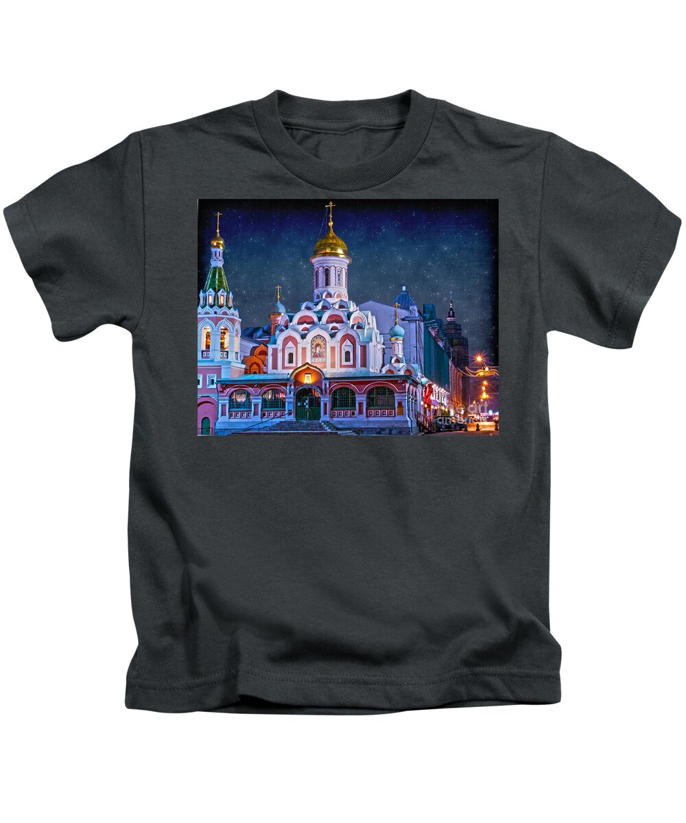 Russia Kids T-Shirt featuring the photograph KAZAN CATHEDRAL. Red Square. Moscow Russia by Juli Scalzi