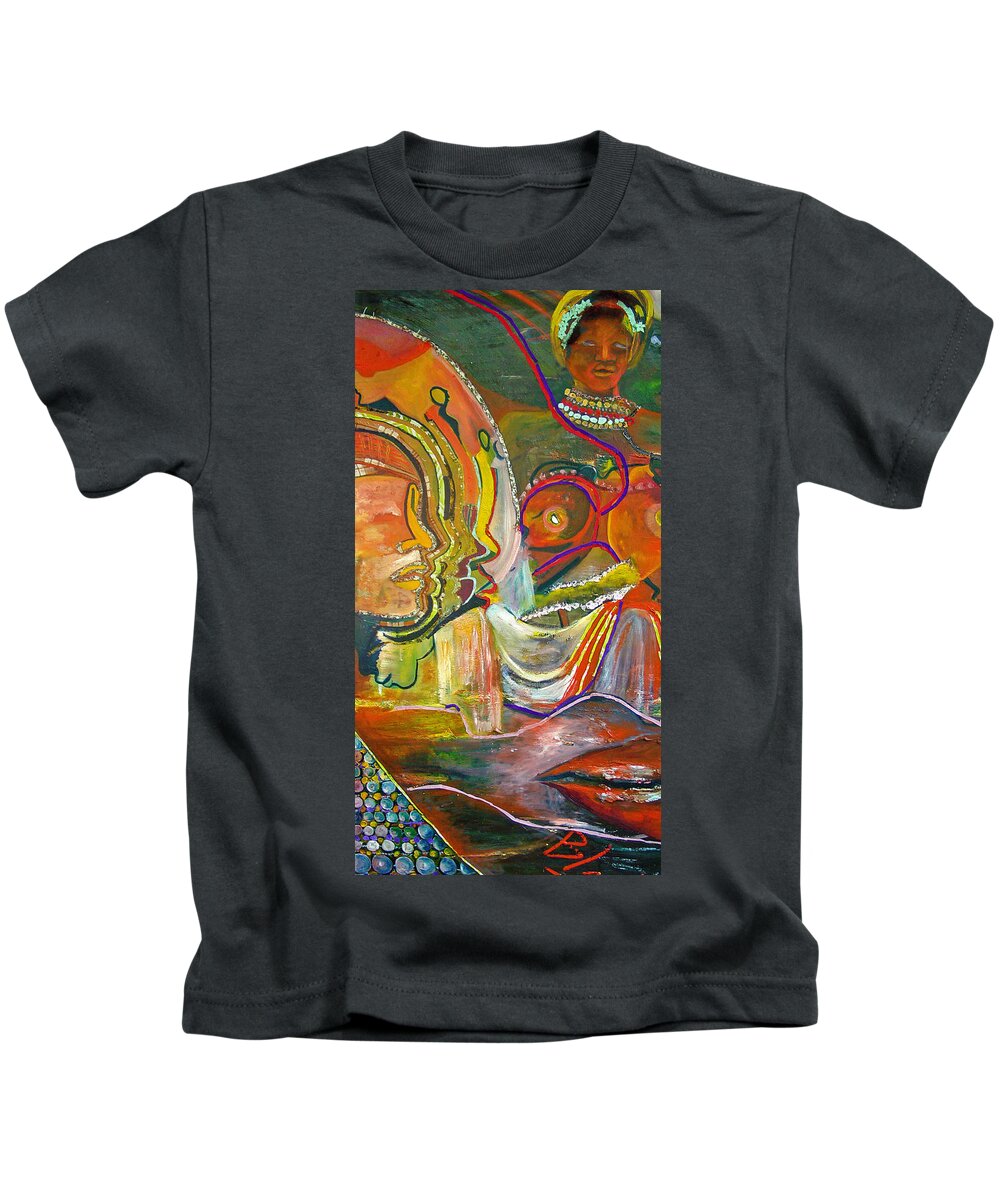 Impressionism Kids T-Shirt featuring the painting Koulikoro Woman by Peggy Blood