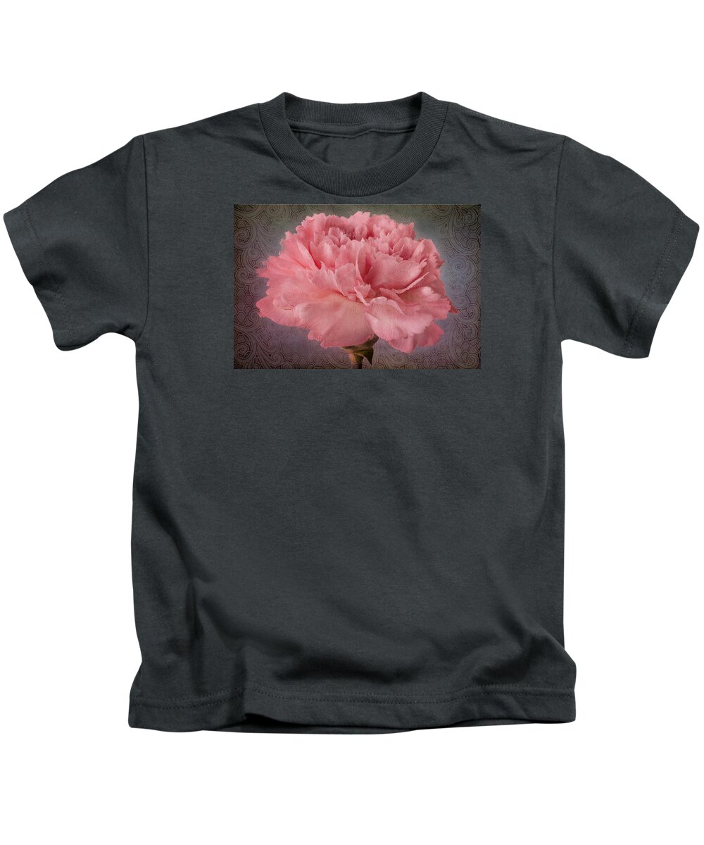 Pink Carnation Bloom Kids T-Shirt featuring the photograph Carnation Fascination by Marina Kojukhova