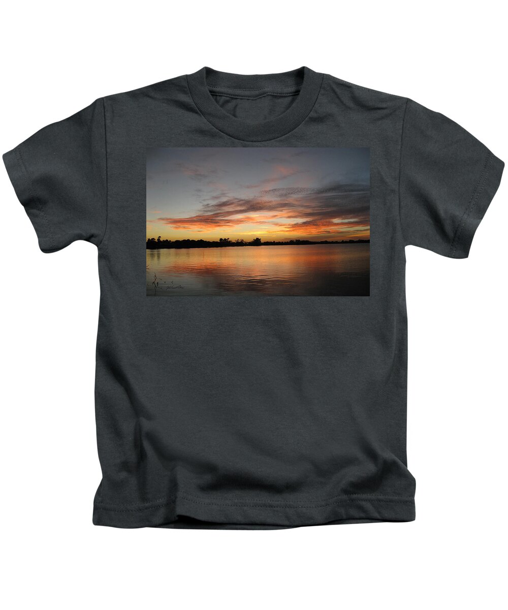 Palozzi Kids T-Shirt featuring the digital art Lake Osborne Sunset by John Vincent Palozzi