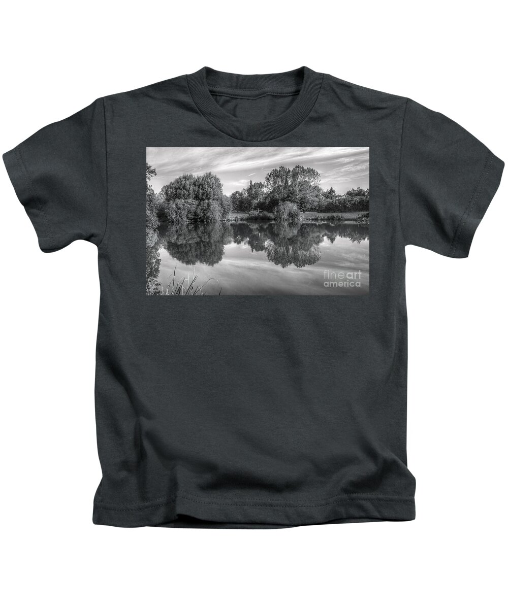 St James Lake Kids T-Shirt featuring the photograph Lake Reflections by Jeremy Hayden