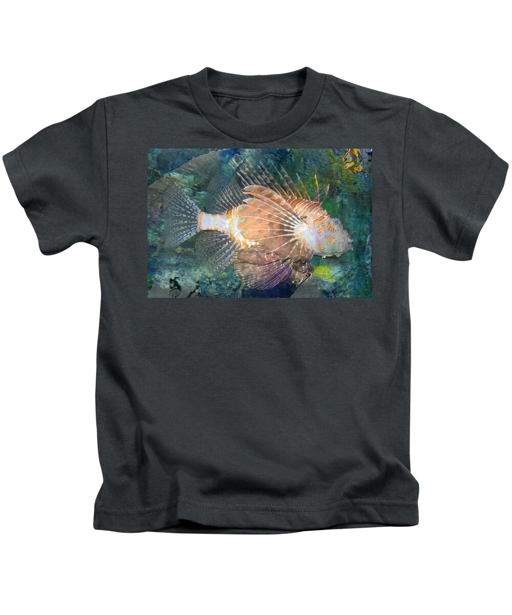 Reef Kids T-Shirt featuring the photograph Lionfish by Kume Bryant