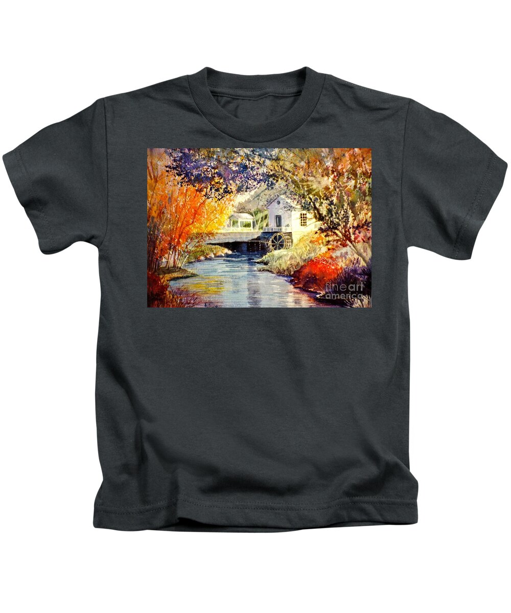River Kids T-Shirt featuring the painting Little Mill by Marilyn Smith