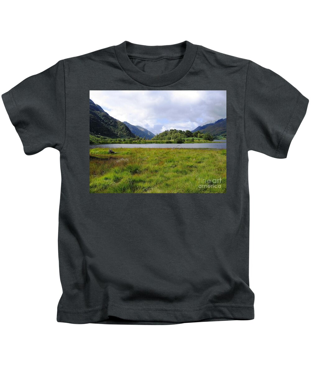 Scottish Highlands Kids T-Shirt featuring the photograph Loch Shiel by Denise Railey