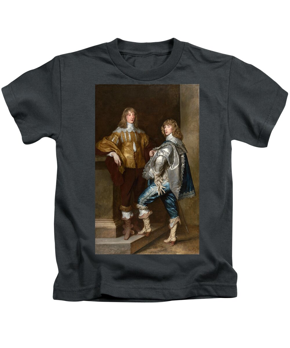 Anthony Van Dyck Kids T-Shirt featuring the painting Lord John Stuart and his Brother Lord Bernard Stuart by Anthony van Dyck