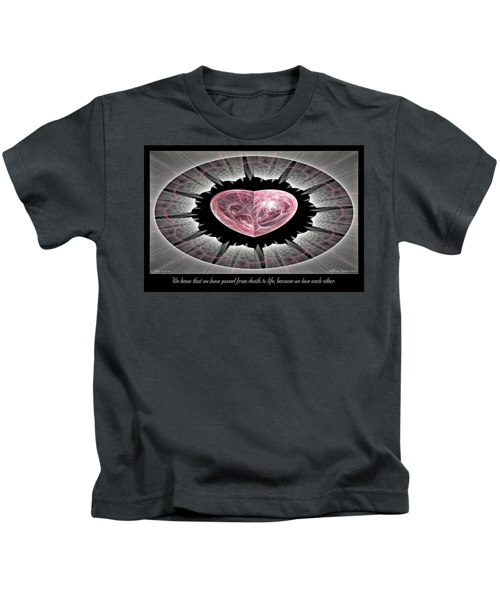 Fractal Kids T-Shirt featuring the digital art Love Each Other by Missy Gainer