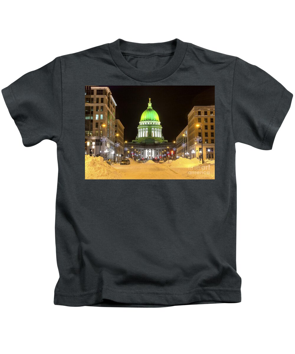 Capitol Kids T-Shirt featuring the photograph Madison Capitol by Steven Ralser