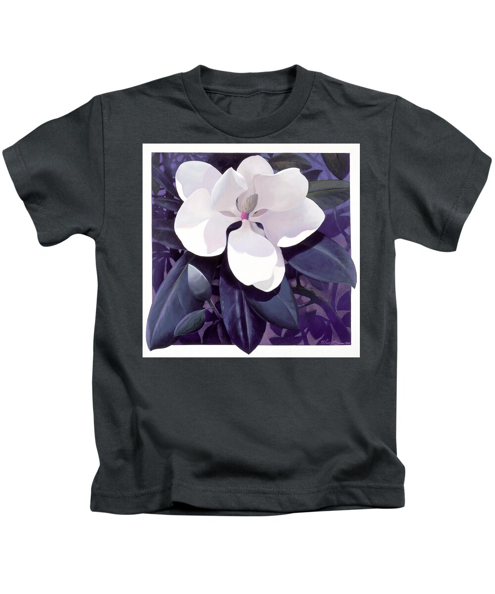 Magnolia Kids T-Shirt featuring the painting Magnolia by Blue Sky