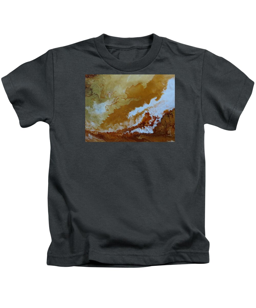 Abstract Kids T-Shirt featuring the painting Marblesque by Soraya Silvestri