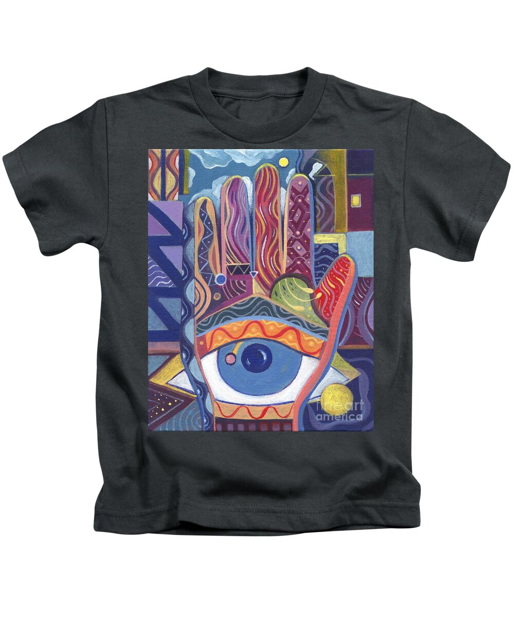 Visions Kids T-Shirt featuring the painting May You Realize Your Dreams by Helena Tiainen