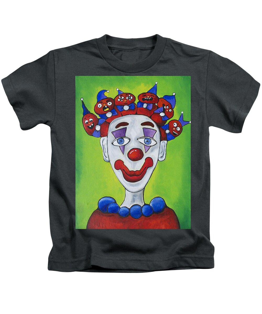 Circus Kids T-Shirt featuring the painting Miss.Curly Clown by Patricia Arroyo