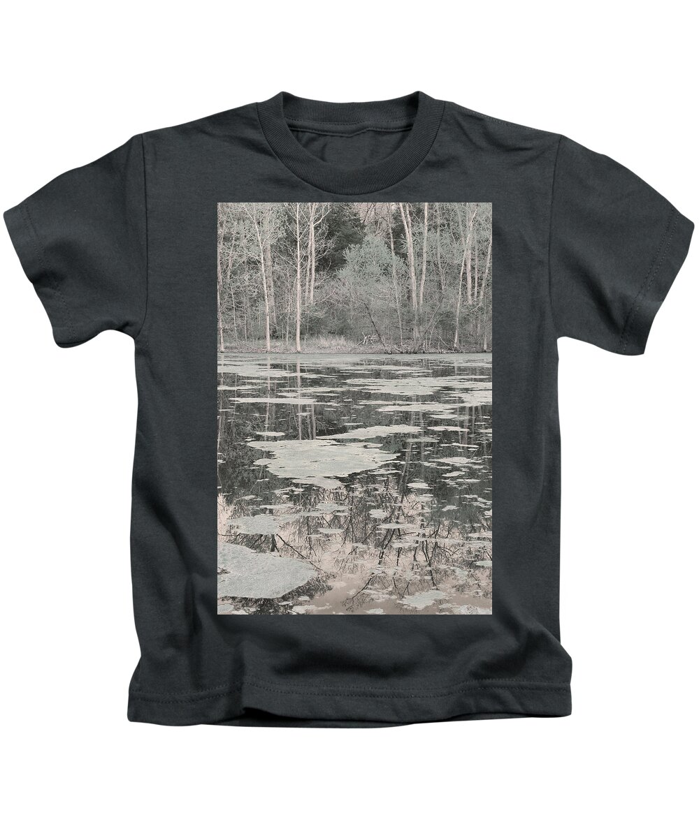 Pond Kids T-Shirt featuring the photograph Missouri Pond and Reflections by Greg Matchick