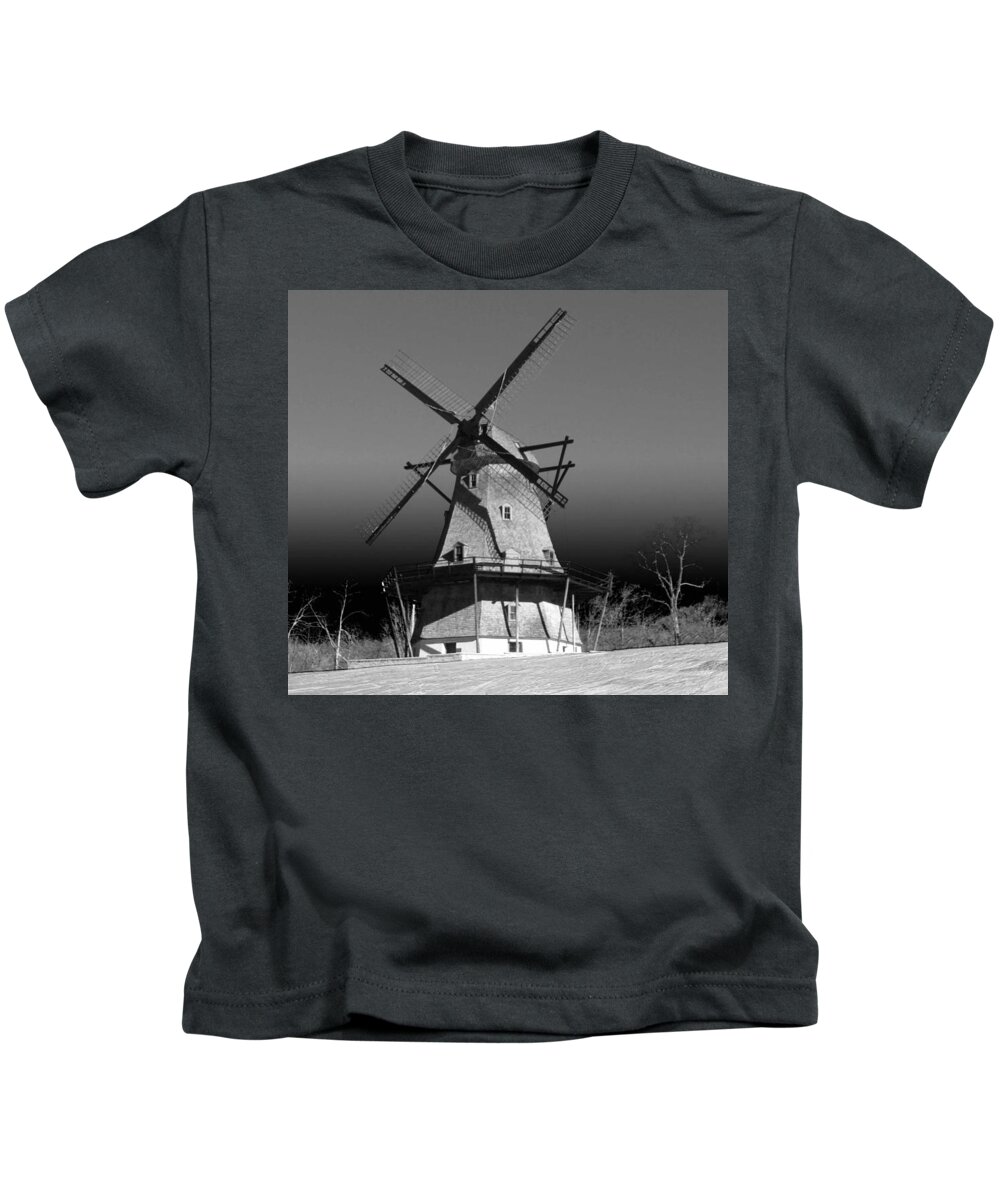 Landscape Kids T-Shirt featuring the photograph Moment in Time - Fabyan Windmill by Photo by Awo