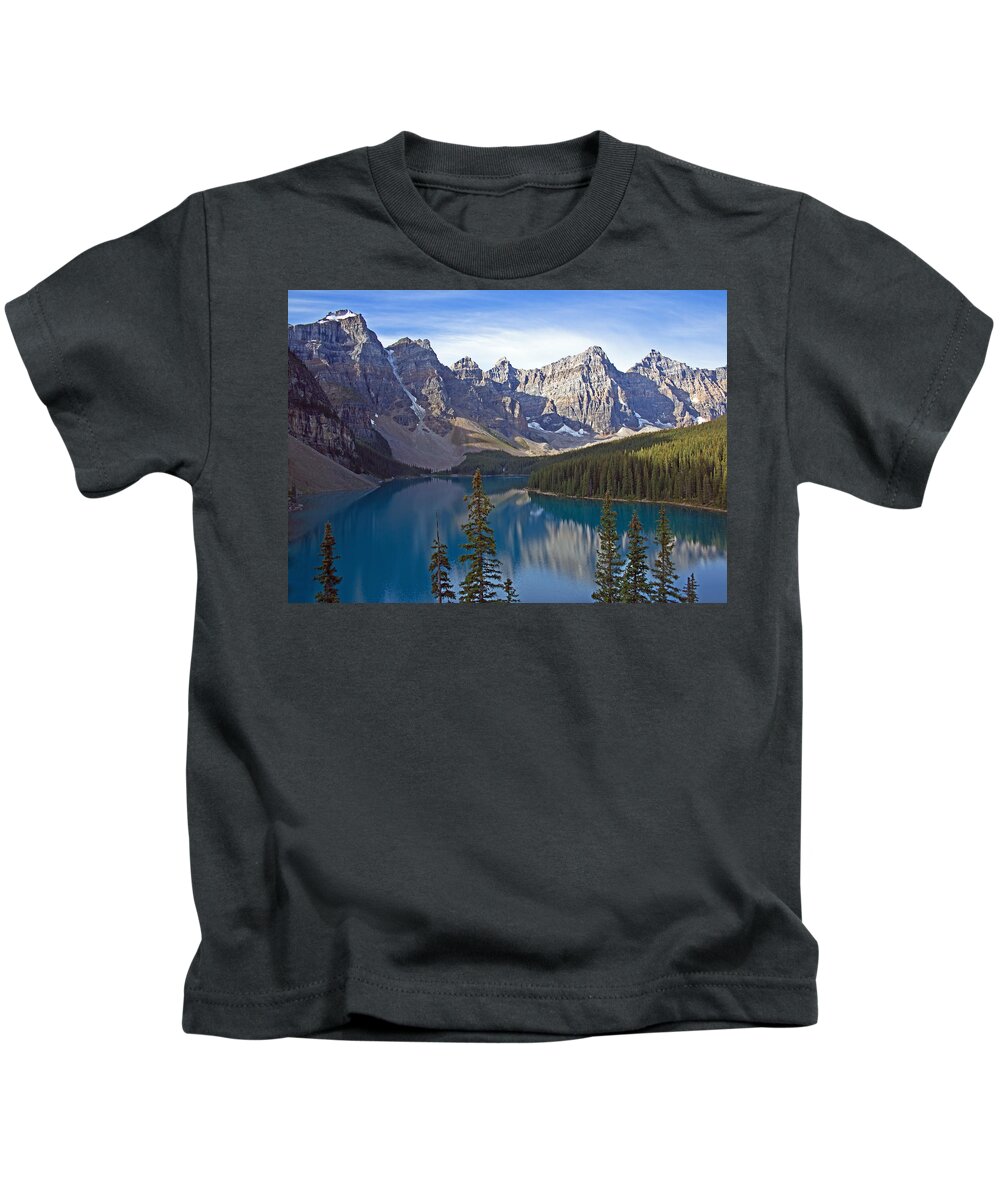 Moriane Lake Kids T-Shirt featuring the photograph Morning Light by Angie Schutt