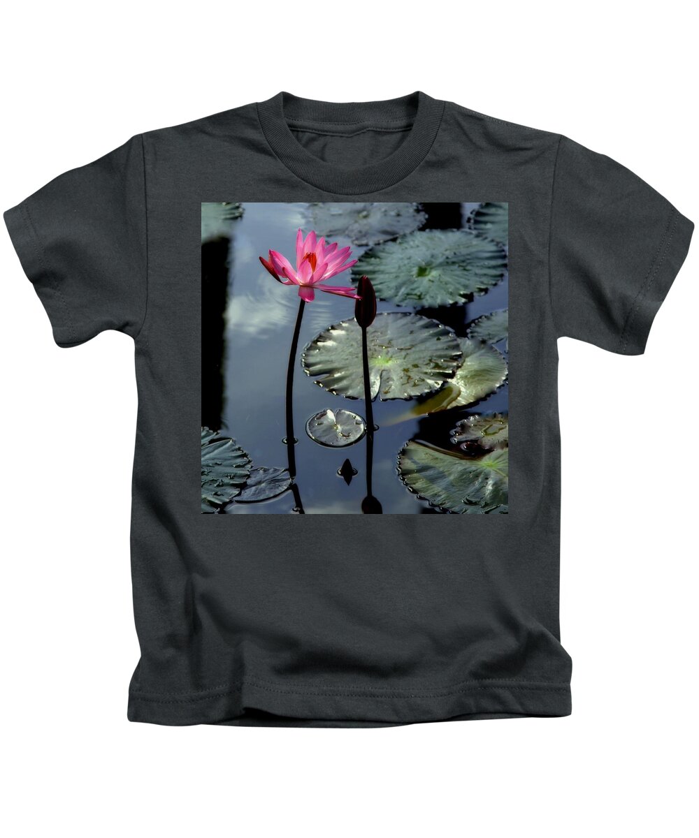 Water Lilly Kids T-Shirt featuring the photograph Morning Light by Karen Wiles