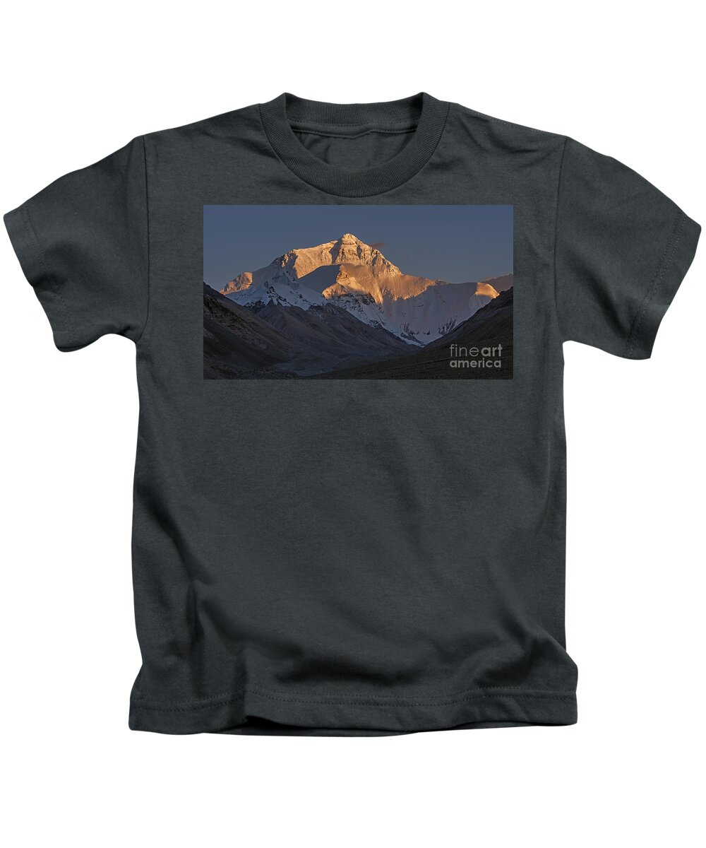 Everest Kids T-Shirt featuring the photograph Mount Everest at dusk by Hitendra SINKAR
